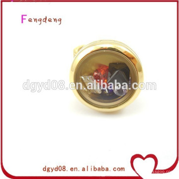 Dongguan mode gros médaillon charmes anneau / anneau en acier inoxydable